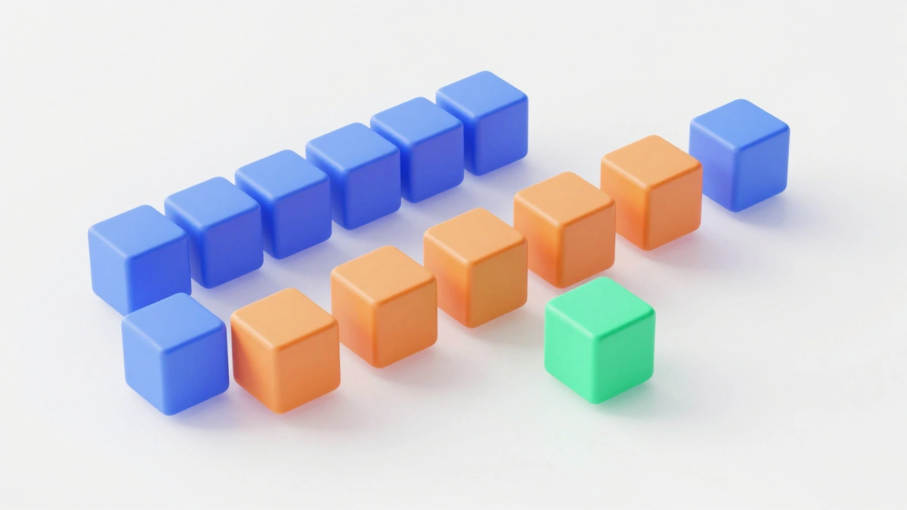 Абстрактные цветные блоки времени для планирования задач.