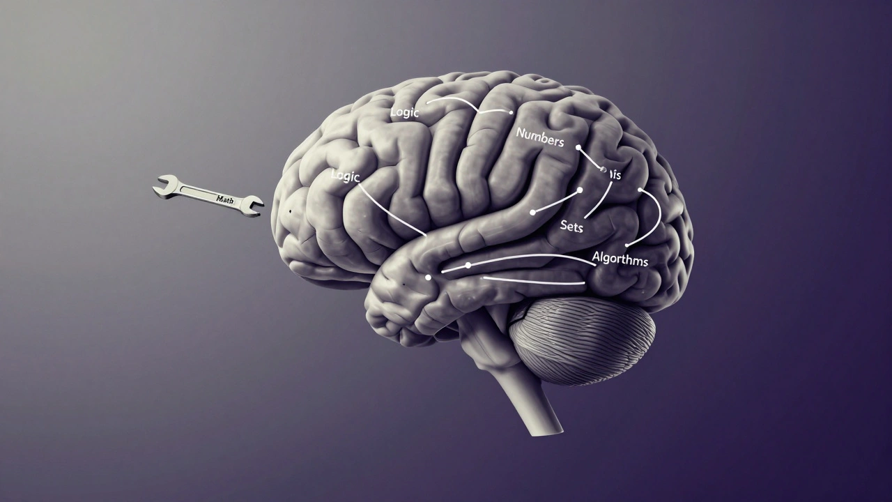 Абстрактный мозг программиста с подсвеченными связями логики и алгоритмов