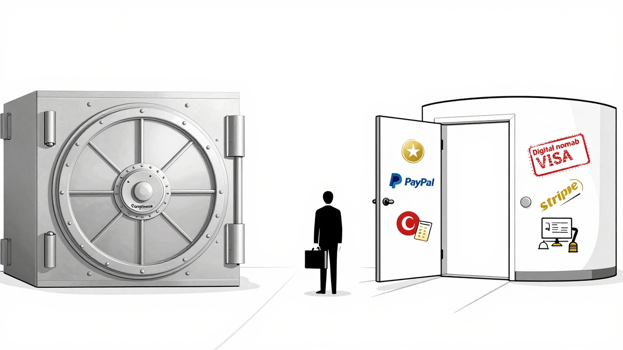 Conceptual split path showing compliance-heavy UAE vs flexible Turkish digital nomad route for IT relocation.