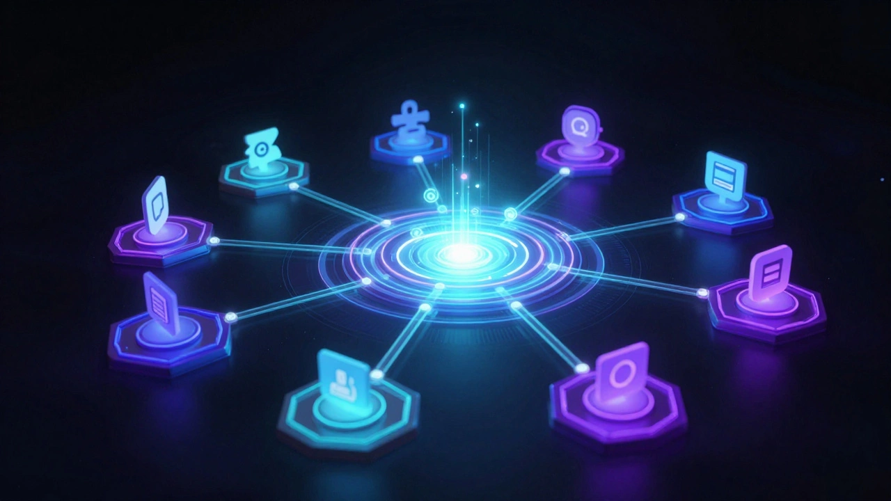 Метафора расширения цифровой экосистемы в виде световой сети