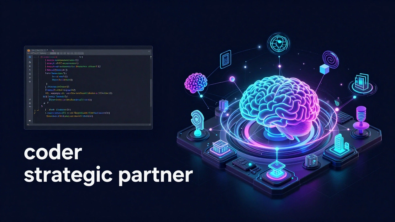 Голографическая экосистема с элементами ИИ и Big Data, символизирующая цифровую трансформацию