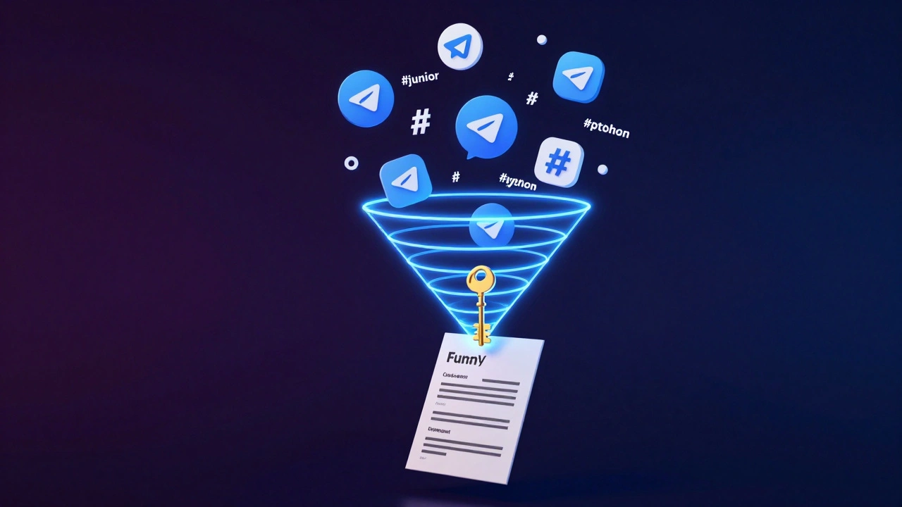 Концепция фильтрации IT-вакансий в Telegram через хештеги и папки