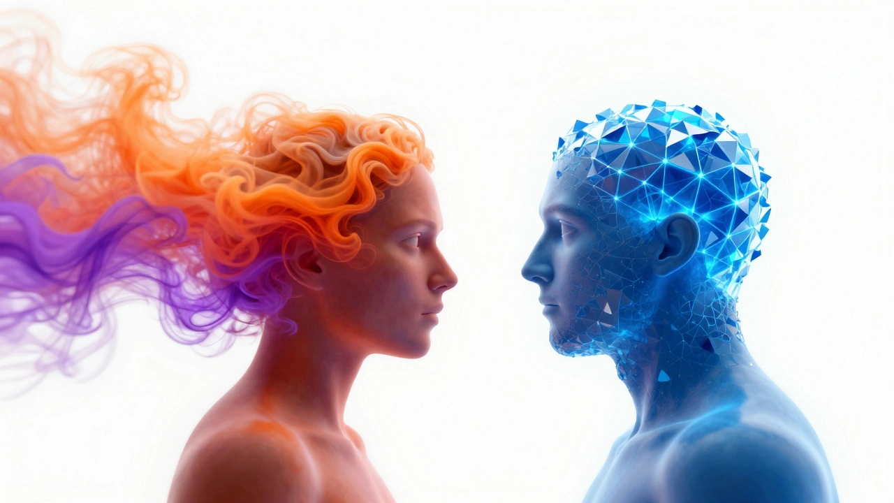 Концептуальное изображение баланса между эмоциями и рациональным мышлением