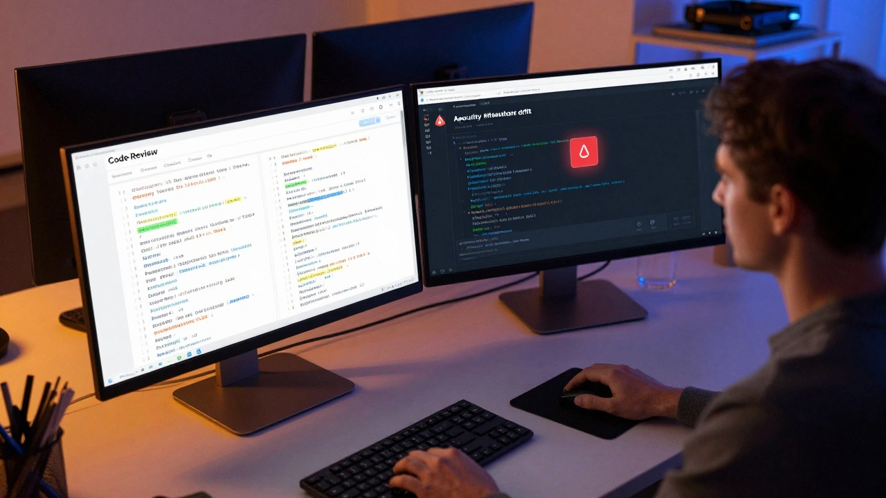 Рабочее место DevOps-инженера с процессом проверки кода инфраструктуры