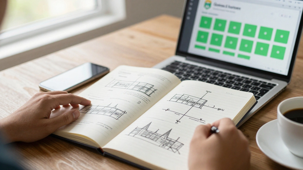 Заметки архитектора и профиль GitHub, символизирующие обучение и рост