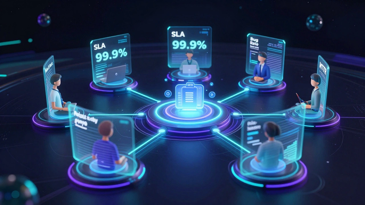 Абстрактная визуализация KPI для разных ролей в IT-команде