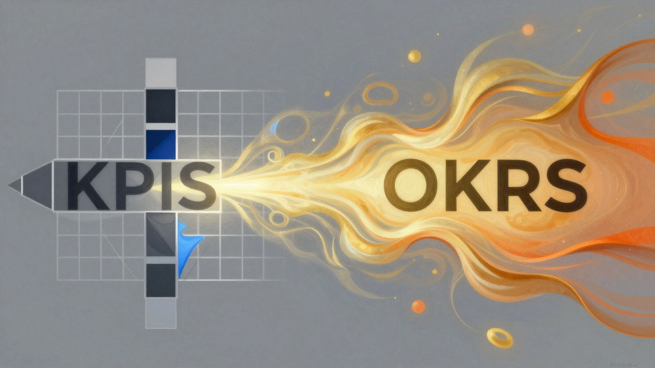 Концептуальное изображение перехода от жестких KPI к гибким OKR