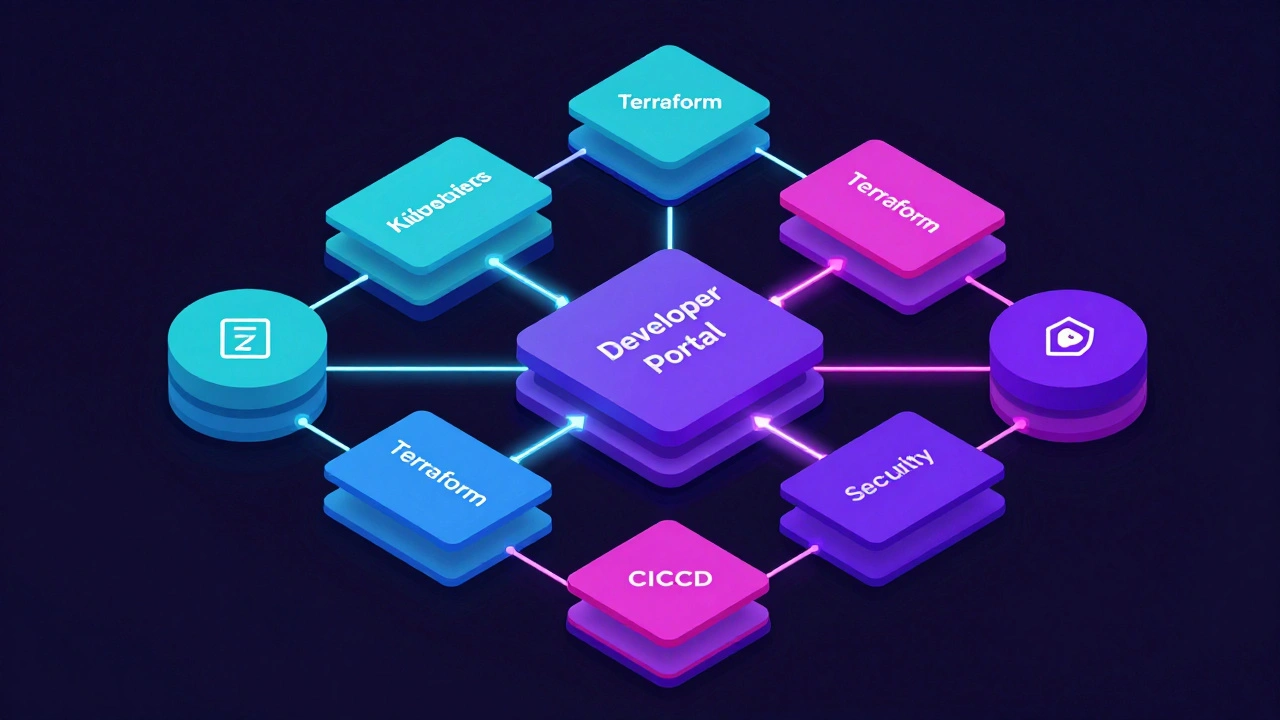 Схематичное изображение архитектуры внутренней платформы разработчика