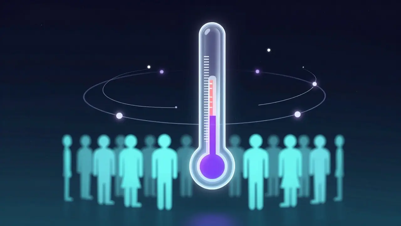 Abstract digital art showing a gauge measuring team culture and belonging