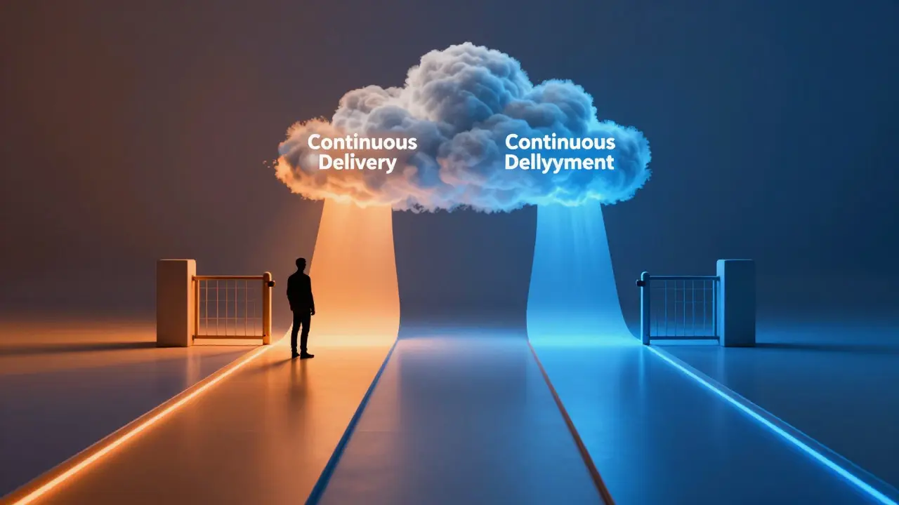 Две параллельные дороги символизируют Continuous Delivery и Deployment