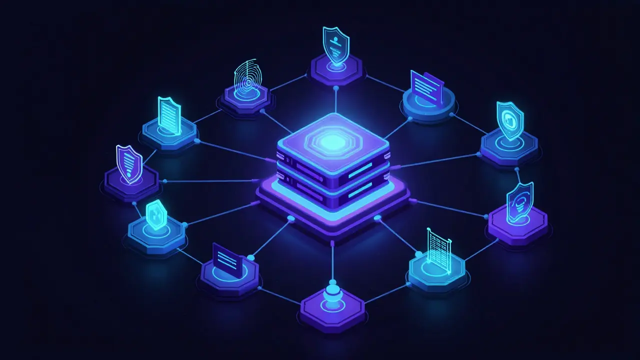 Концептуальная иллюстрация архитектуры Zero Trust и микросервисов