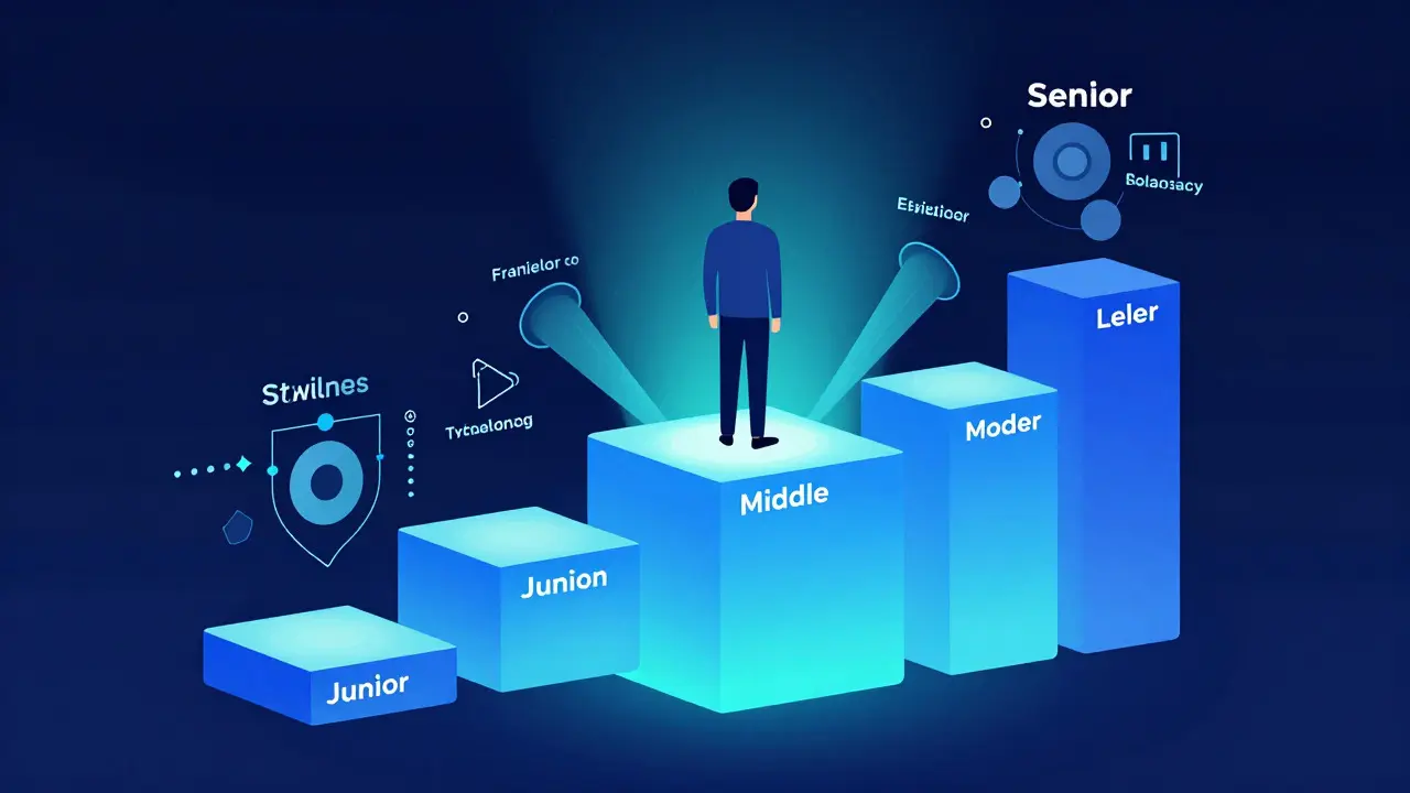 Концептуальная иллюстрация уровней карьеры Middle и Senior